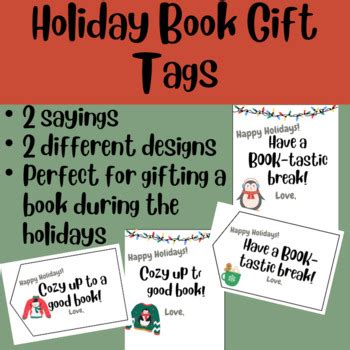 Book Gift Tag | Holiday Book Gift Tags | Christmas Gift Tags | Book Exchange