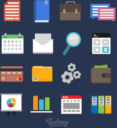 Flat set of business icons Vectors graphic art designs in editable .ai .eps .svg format free and ...