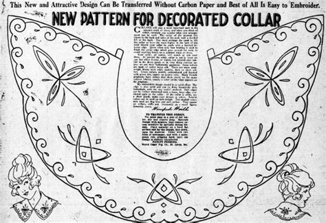 Embroidery Pattern For Decorated Collar From 1918 - Strange Ago