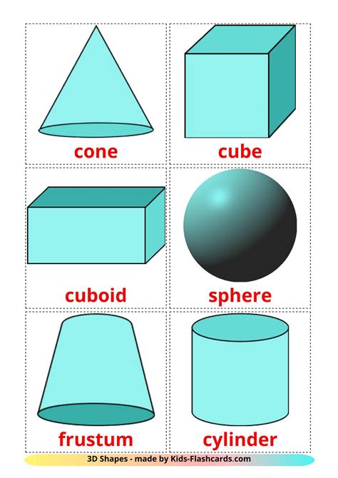 17 FREE 3D Shapes Flashcards | PDF | English Words