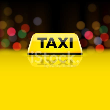 Yellow Taxi Car Roof Sign At Night Stock Photo | Royalty-Free | FreeImages