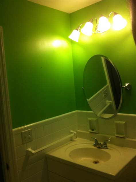 My Bathroom this am. The green is not nearly as bright as it looks. | Bathroom makeover ...