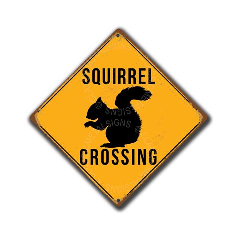 Squirrel Crossing Shed Sign | Squirrel Signs | Crossing | Squirrel Signs