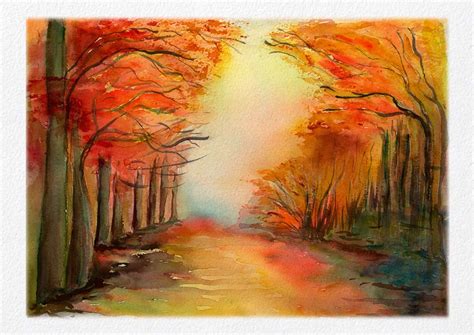 Watercolor Fall Trees at PaintingValley.com | Explore collection of ...