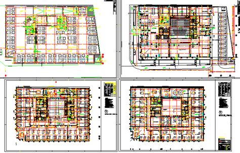 Four story office building floor plan layout details dwg file - Cadbull