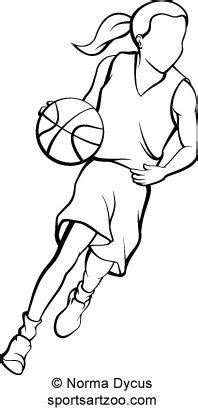 girl playing basketball drawing - Clip Art Library