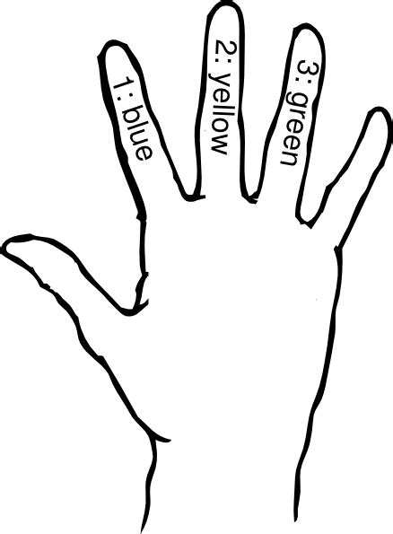 3 Digits, Color Labeled Top Of Right Hand Clip Art at Clker.com ...