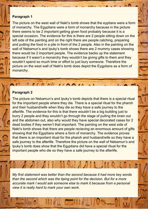 Paragraph: Ancient Egypt - AT | The Australian Curriculum (Version 8.4)