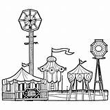 Abandoned Carnival Coloring Page · Creative Fabrica sketch template