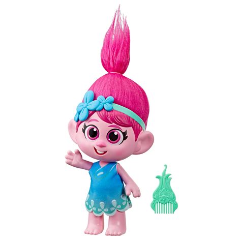 DreamWorks Trolls World Tour - Niña Poppy - Figura de Poppy con vestido removible y peine ...