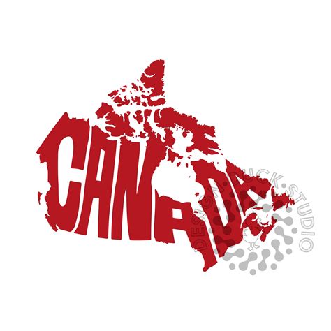 Canada Typography, Canada Map, Canada Word Art, Country Name Inside ...