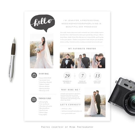 Moderna Photographer Bio Template