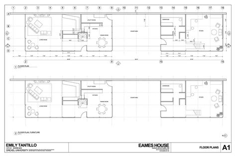 Eames house, Eames house plan, Eames