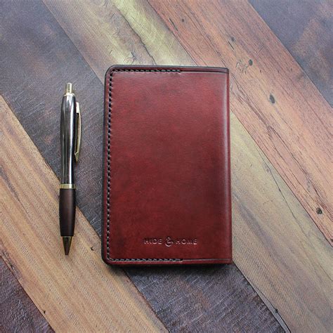 slim pocket leather notebook cover by hide & home | notonthehighstreet.com