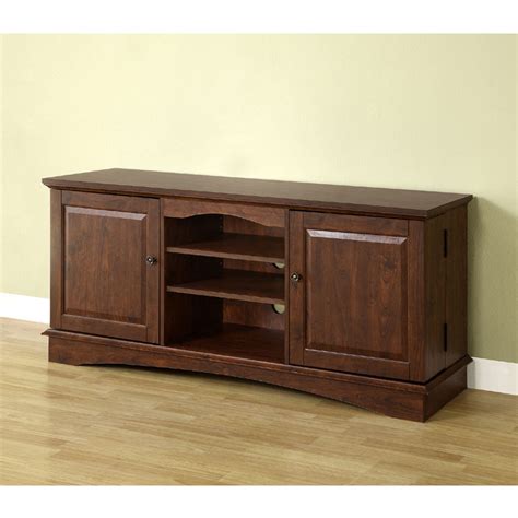 Walker Edison 65 inch TV Console with Media Storage Traditional Brown ...