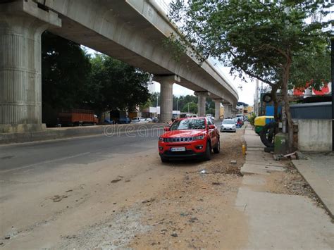 Beautiful View of Namma Metro and Busy Asphalt Road in Kanakapura Road ...