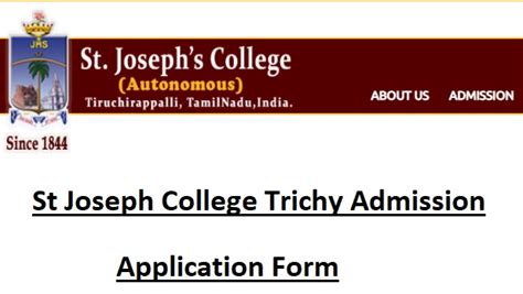 {www.sjctni.edu} St Joseph College Trichy Admission 2025 Application ...