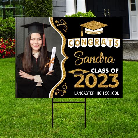 Personalized graduation yard sign 2023 with photo 2023 senior grad sign ...