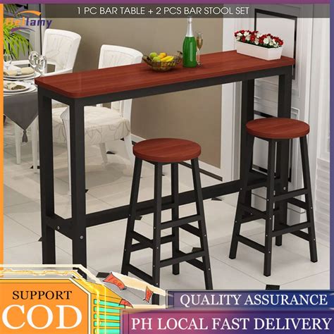 Bar Table And Chair Combination Mini Bar Table + 2 Chairs Set | Shopee ...