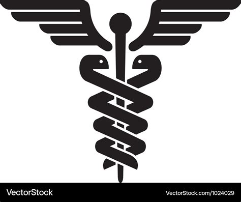 Caduceus medical symbol Royalty Free Vector Image