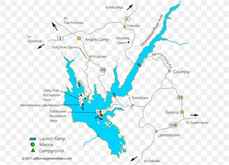 New Melones Lake Melones, California Lake Tulloch Map Clear Lake, PNG, 674x591px, Map, Area ...