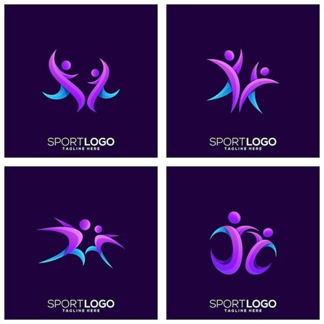 Premium Vector | People set sports logo icon