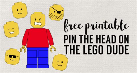 Pin the Head on the Lego Man Party Game Free Printable - Paper Trail Design