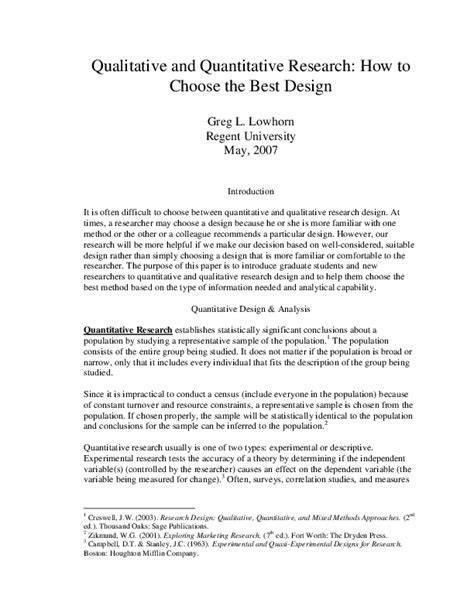 (PDF) Qualitative and Quantitative Research: How to Choose the Best Design