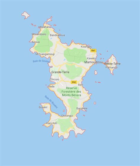 Carte de Mayotte - Mayotte carte des villes, relief, politique, routes...