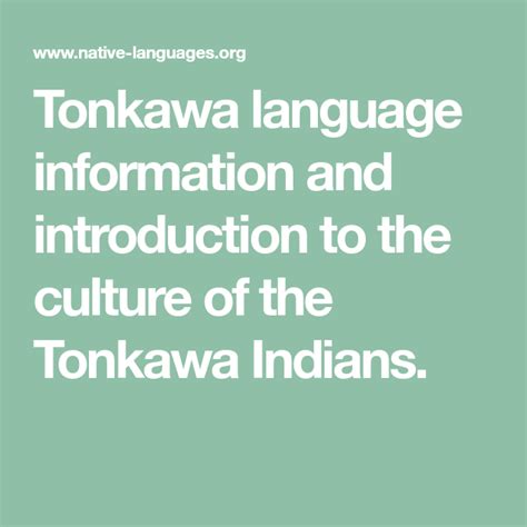 Tonkawa language information and introduction to the culture of the Tonkawa Indians. Tonkawa ...