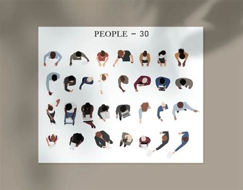 53 Flat Vector People Illustration Working People Top View - Etsy | People top view, People ...