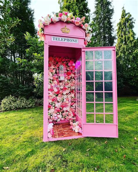 Pink Phone Booth London Retro Phone Booth Handmade Craft Wedding Decor ...