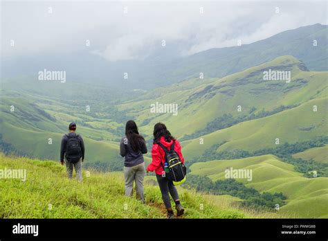 Trekking along the beautiful western ghats in India Stock Photo - Alamy