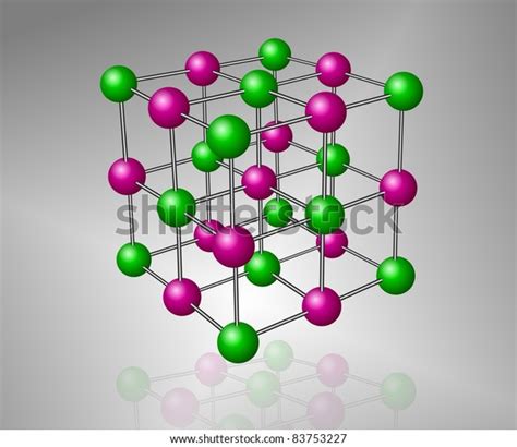 Crystalline Structure Model Sodium Chloride Molecule Stock Illustration ...