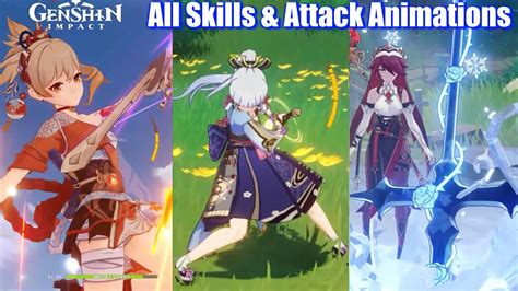 Genshin Impact - All 37 Characters Skills & Attack Animations (Inazuma Updated) - YouTube