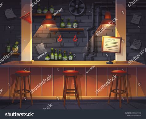 Vector Cartoon Illustration Saloon Background Image Stock Vector (Royalty Free) 1408329332