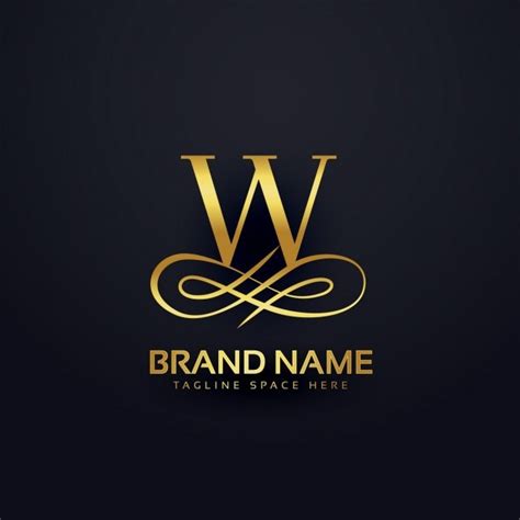 Free Vector | W logo in golden style