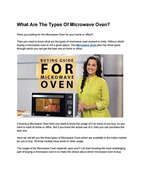 What Are The Types Of Microwave Oven? by FreeKaaMaal - Issuu