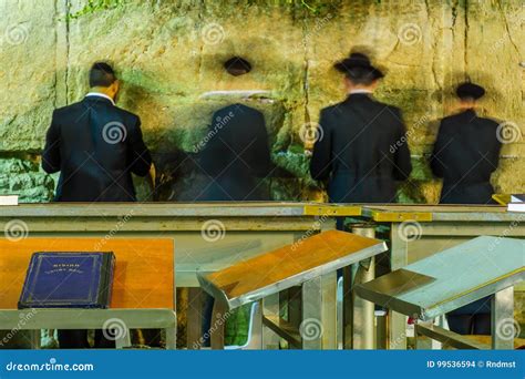 Night Scene of the Western Wall Editorial Stock Image - Image of faith ...