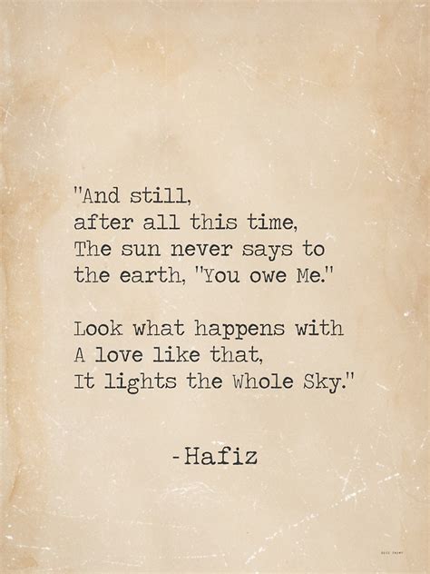 "Hafiz quote" Sticker by Pagarelov | Redbubble | Poetic quote, Hafiz ...