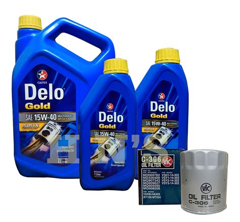 Caltex Delo Gold Multigrade Diesel Engine Oil SAE 15W-40 Oil Change Bundle for Mitsubishi ...