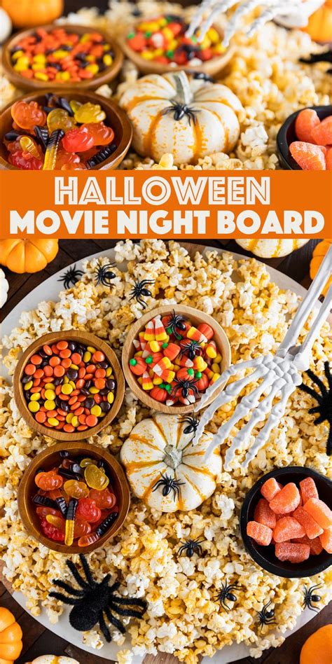 Halloween Movie Night Snacks Board