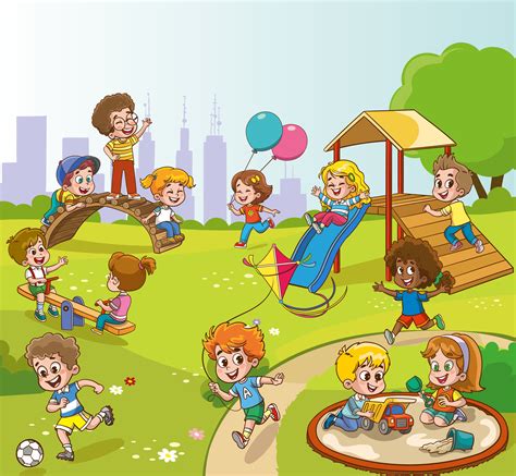 Children Playing On Playground Clipart Image