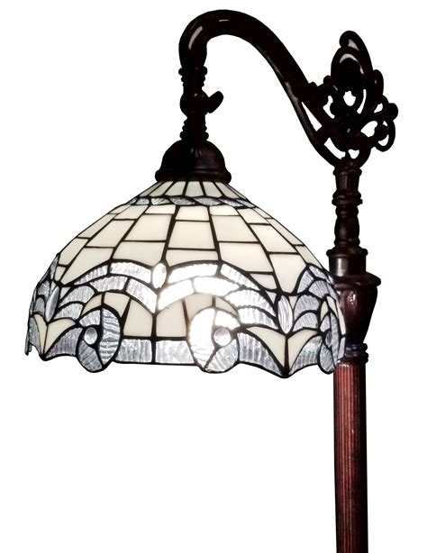 Elegant 62-inch Tiffany-style White Reading Floor Lamp