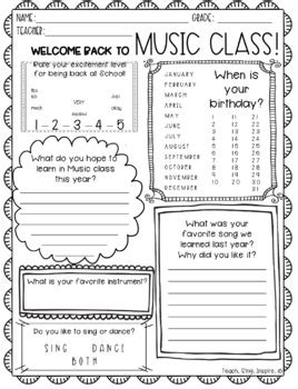 Back to School Music Worksheet by Teach Sing Inspire | TPT