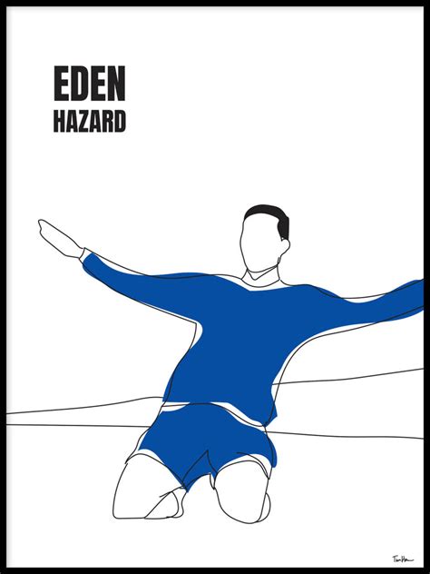 Poster: Eden Hazard, outline - order online from nordicpostercollective.com