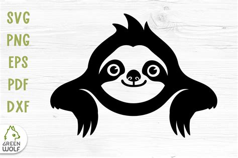 Cute sloth svg Sloth face vinyl decals svg Cute animals svg By Green ...