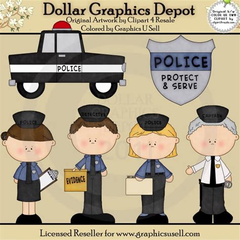 Police Officers - Clip Art – Digital Craft Supplies