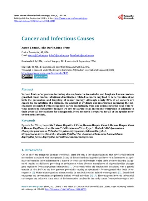 (PDF) Cancer and Infectious Causes