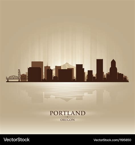 Portland oregon skyline city silhouette Royalty Free Vector